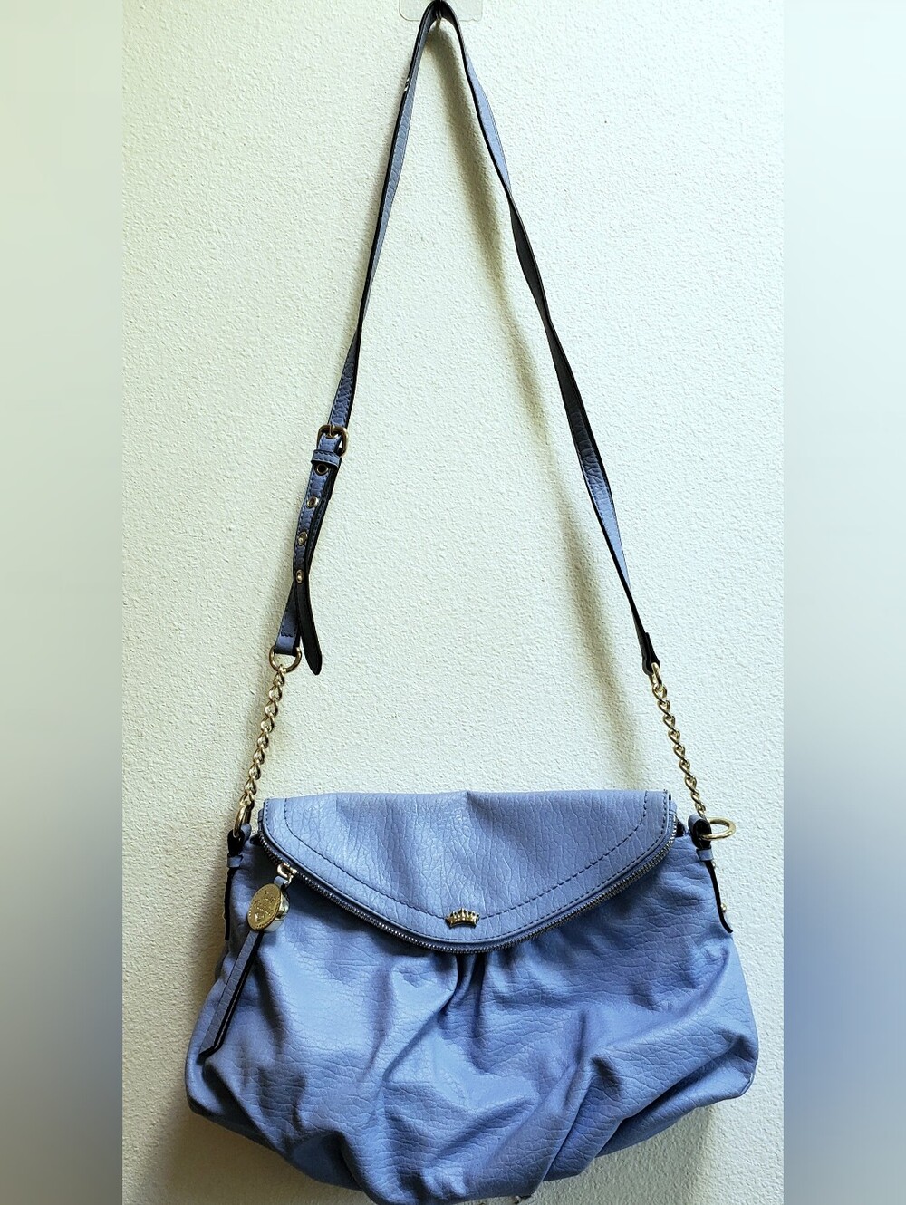 Juicy Couture Light Blue Crossbody Bag with Gold Chain Strap